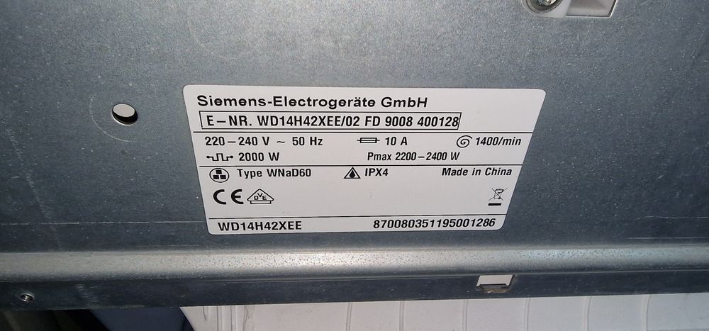 Placa maquina lavar secar bosch siemens IQ500