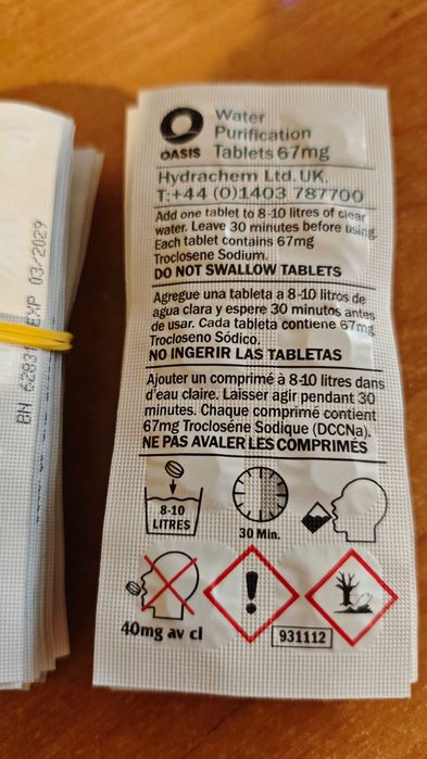 Таблетки для знезараження води Oasis 100 шт. 10 л (NaDCC)