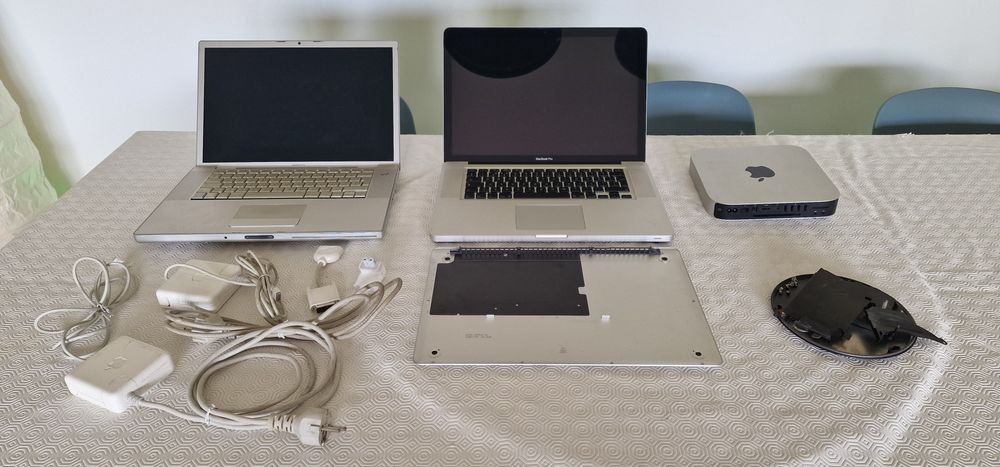 Conjunto macbook pro e mac mini para peças