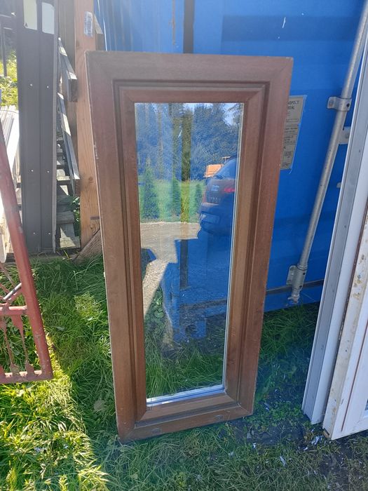 Okno 56x134 orzech rozwierno uchylne plastikowe łazienkowe