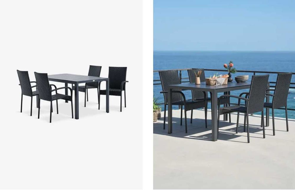 mesa e cadeiras jardim