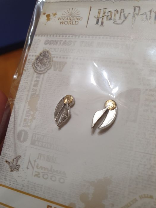 Srebrne kolczyki 925! Harry Potter Złoty Znicz Sterling silver hp