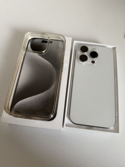 iPhone 15 Pro 256gb Titanium White Jak Nowy Bateria 95% od nowości