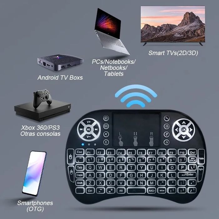 Teclado qwert wireless - sem fim - bluetooth64751164265985122