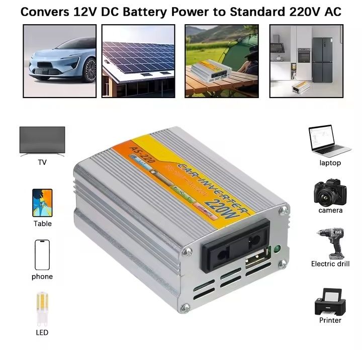 Інвертор 12-220В. 220Ват,