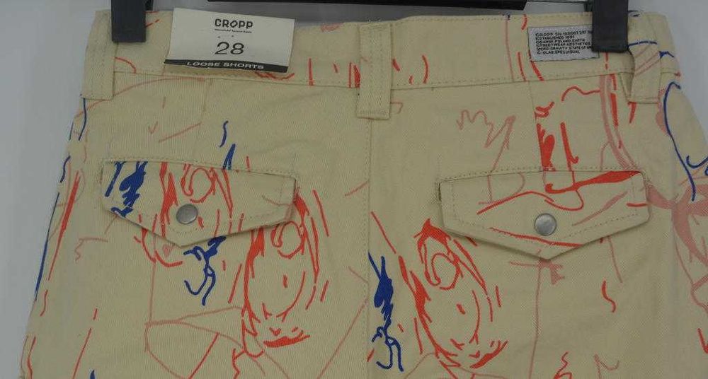 Jeansowe spodenki z printem Cropp loose shorts 28