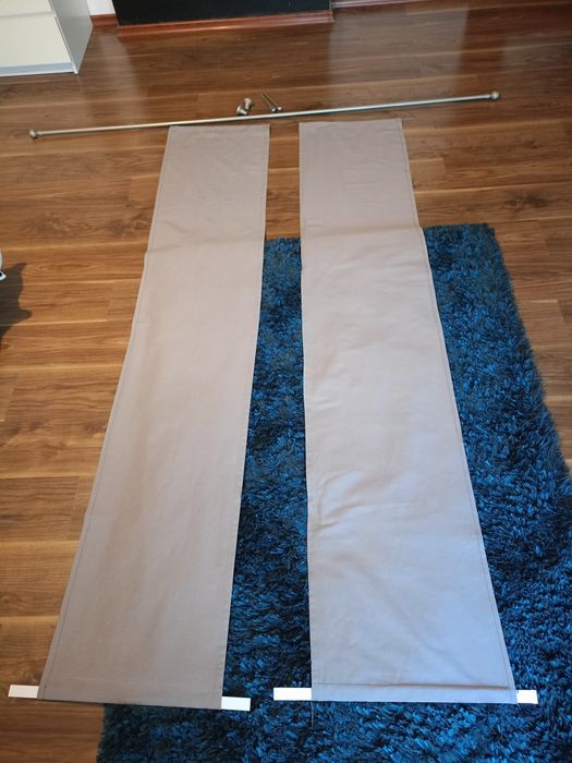 Zasłony szare 220x 45 z karniszem