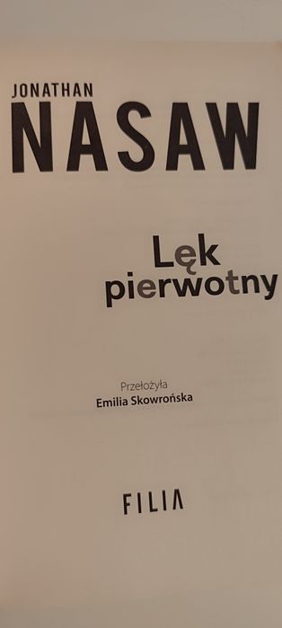 książka Lęk pierwotny Jonathan Nasaw Thriller