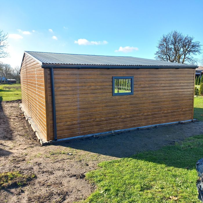 9x6 garaz drewnopodobny garaż blaszany ocynk ,Profile 100% poziomo