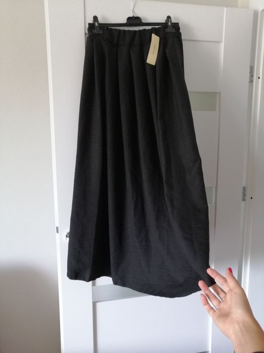 Długa czarna spódnica maxi melanż dekatyzowana m L xl