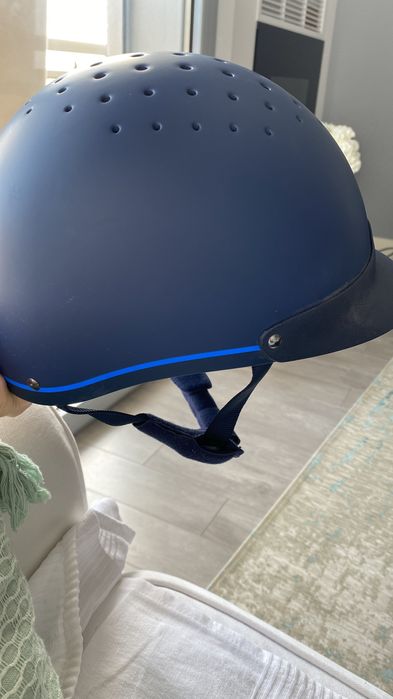 Toque de equitação 120 marinho/azul real, como novo