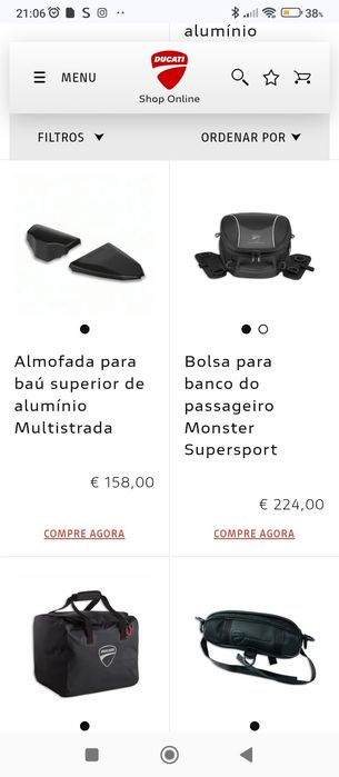 Bolsa para banco passageiro Ducati