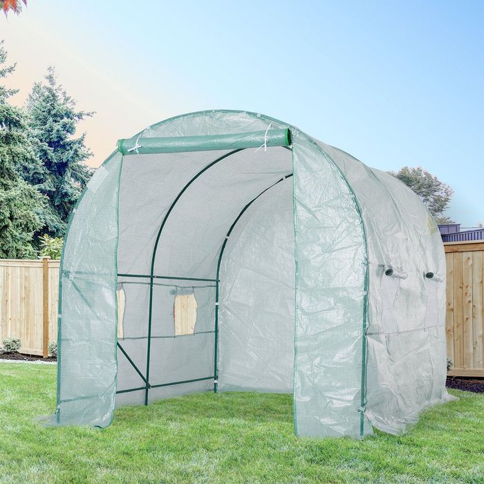 Estufa de Jardim com Estrutura em Aço Galvanizado – 245x200x198 cm