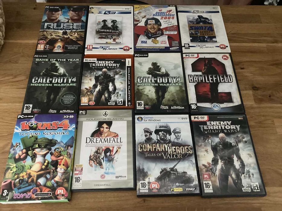 Zestaw 12 Kultowych Gier PC | SWAT 4 Złota Edycja, Company of Heroes,  CoD 4, BF2