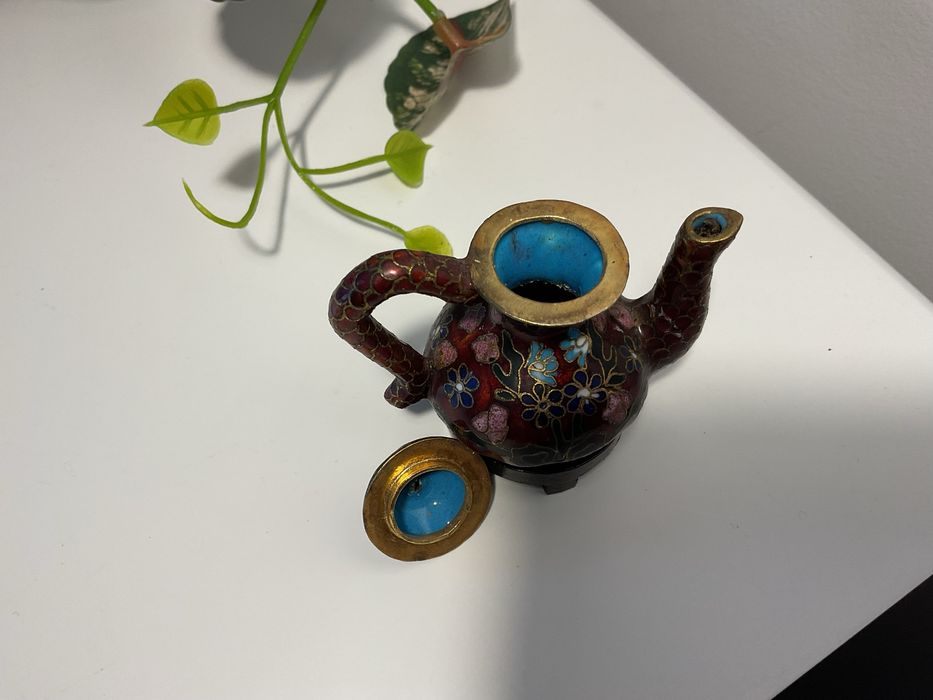 Bule decorativo miniatura em cloisonné – China, anos 90