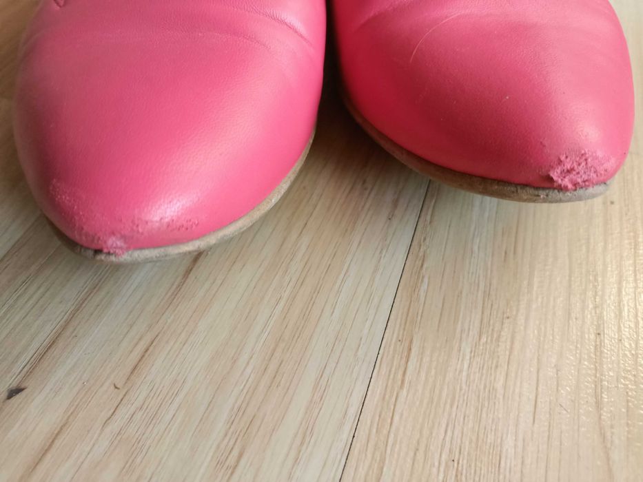 Różowe baleriny mokasyny lordsy 39