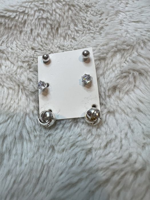 Zestaw 3 par kolczyków eleganckie glam glamour minimalism casual