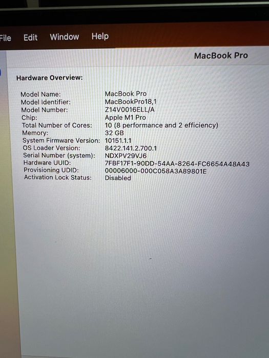 MacBook Pro 16’ 2021 A2485/ M1 Pro/32/512Gb материнська плата