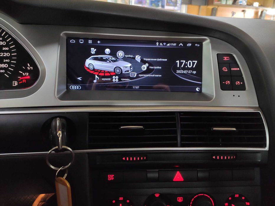 Штатная автомагнитола Audi  A6C6 A6C7, установка магнитол.