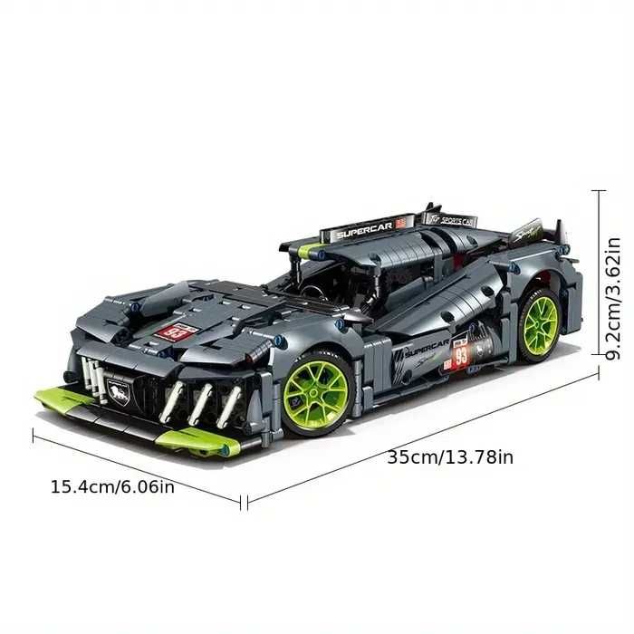 Klocki konstrukcyjne samochód Le Mans 9x8 1:14 PEUGEOT 1280 części