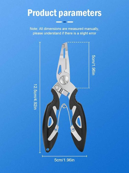 Szczypce wędkarskie nożyczki wędkarskie + elastyczna sprężynka