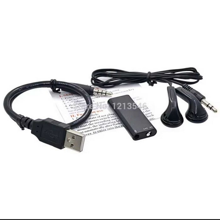 Міні диктофон 16 Gb. Маленький диктофон 192 години запису. MP3 плеєр