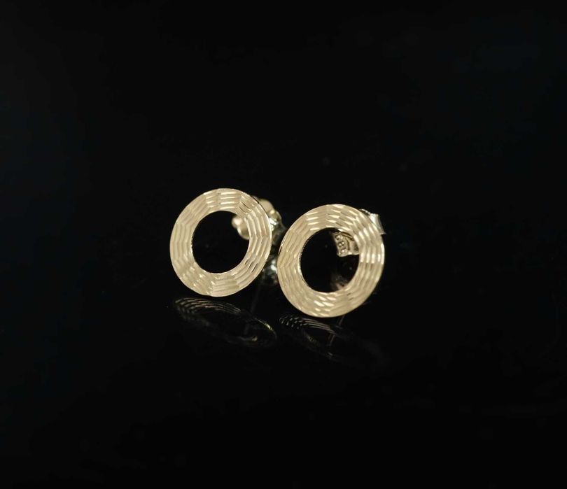 Złoto 585-złote kolczyki kółka