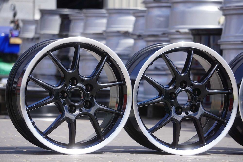 Alufelgi oryginał BBS RK013 5x112 8Jx17 et35 cb57,1mm w czarnym lakierze, polerowany rant