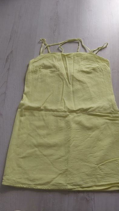 Sukienka limonkowa m lniana