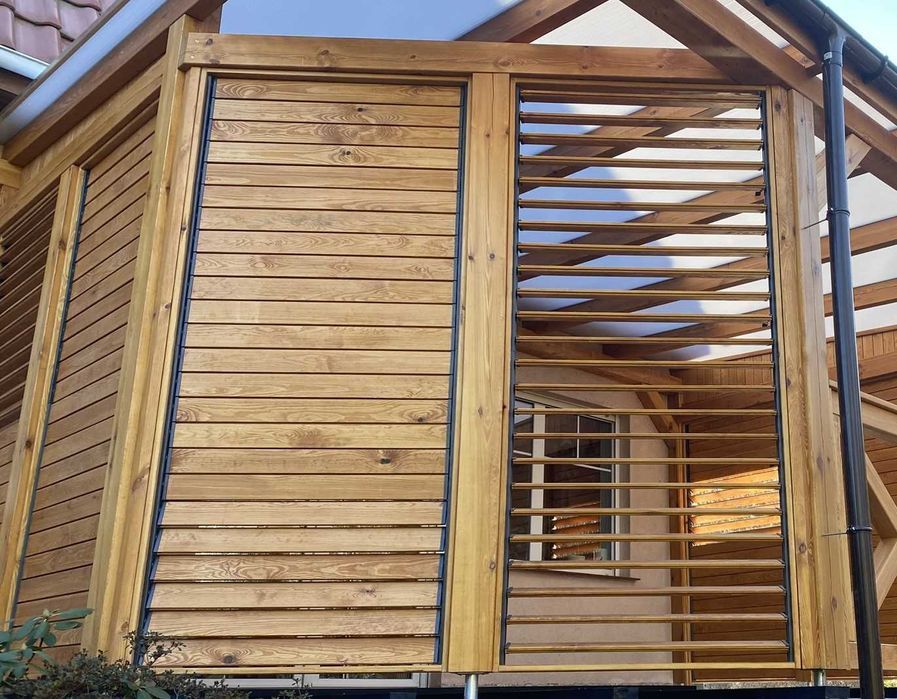 Zestaw shutters żaluzje ruchome stalowe deska sosna AB 20x95 mm