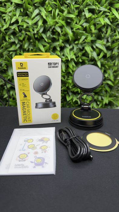 Бездротовий Автомобільний зарядний пристрій PrimeTrip VC2 Flex Pro Magnetic Wireless Suction Cup Version чорний C0013F01
