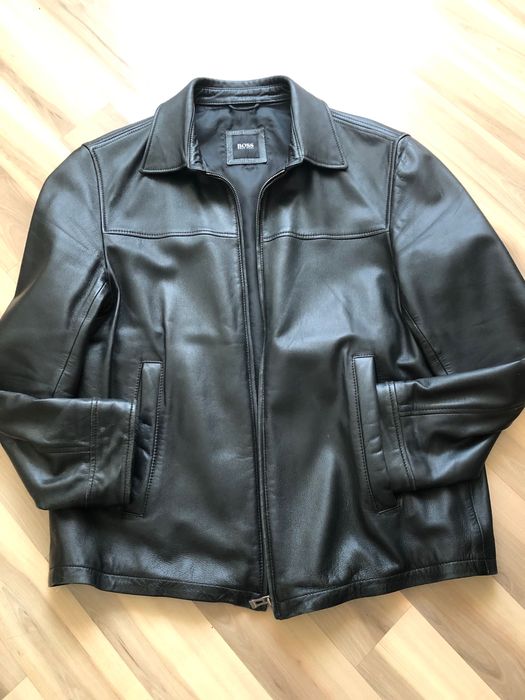 Куртка мужская кожаная черная 48 размер