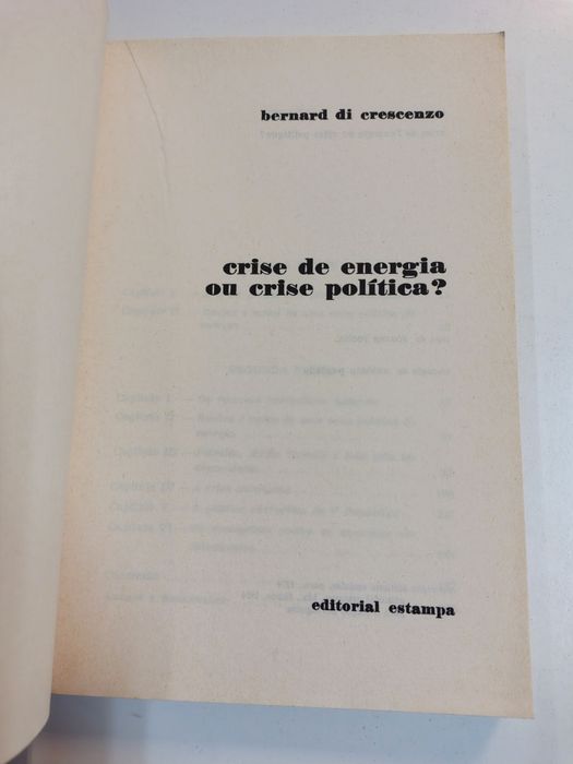 Crise de energia ou crise política?, de Bernard do Crescenzo