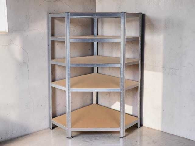 Mocny Regał Narożny Metalowy 875kg Garaż Magazyn 180x90x40
