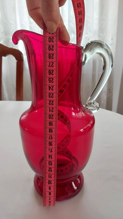 Szkło kolorowe PRL dzban wys. 32cm