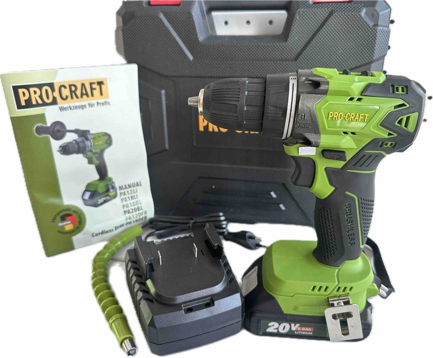Аккумуляторный шуруповерт Procraft PA20BL (1 АКБ 20В 2Ач и ЗУ)