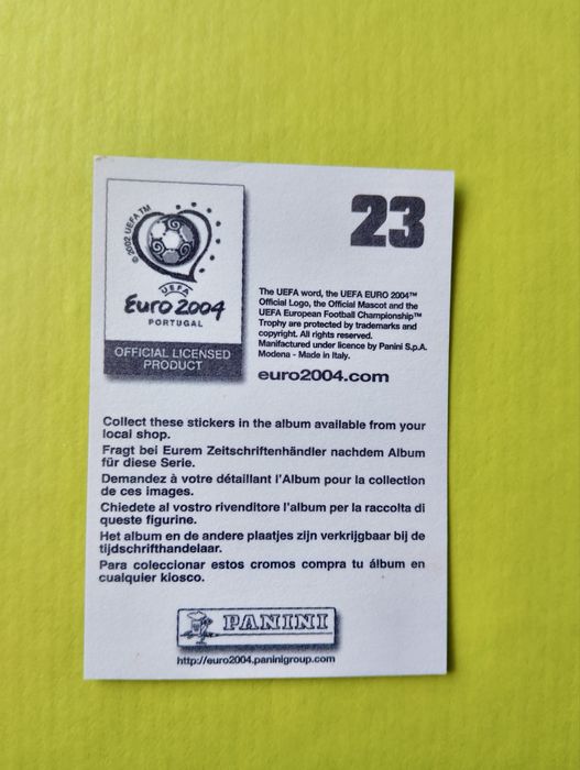 Cromo Panini Cristiano Ronaldo Euro 2004 Portugal nº 23