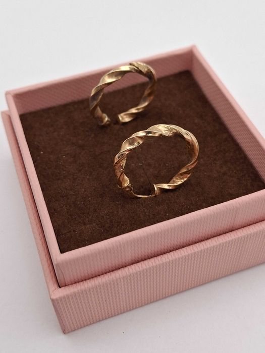 Przepiękne złote kolczyki kółka P.585 1,42G