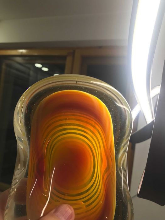 Unikatowa popielnica ozdobne szkło z PRL-u. Eryka Trzewik-Drost?