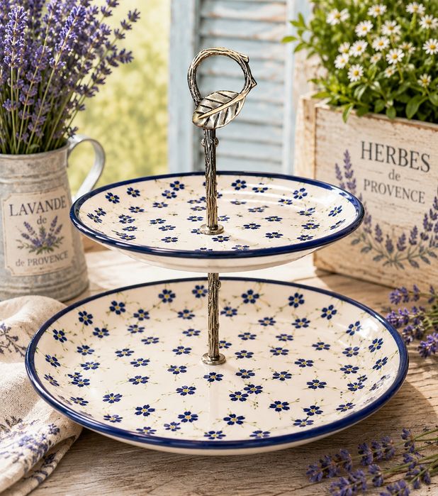 Patera na ciasto ceramiczna 2 w 1 ceramika Z.C. Bolesławiec Z.C.B