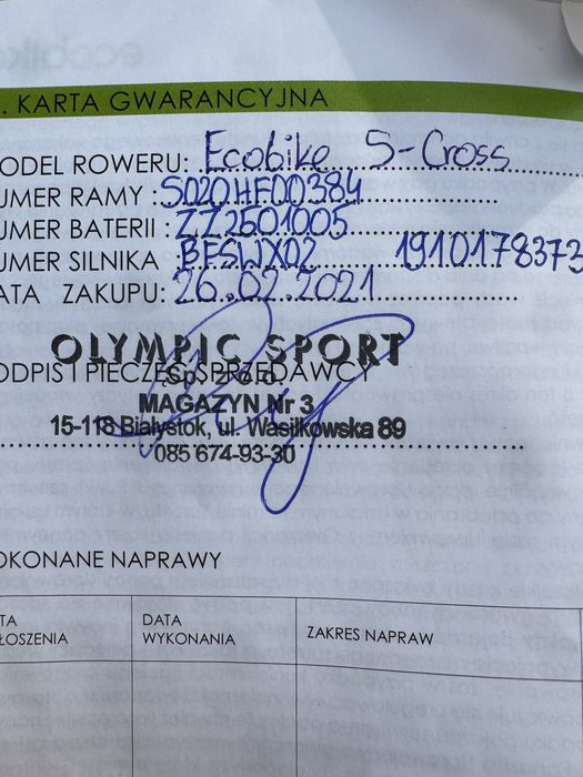 Rower elektryczny Ecobike S-Cross