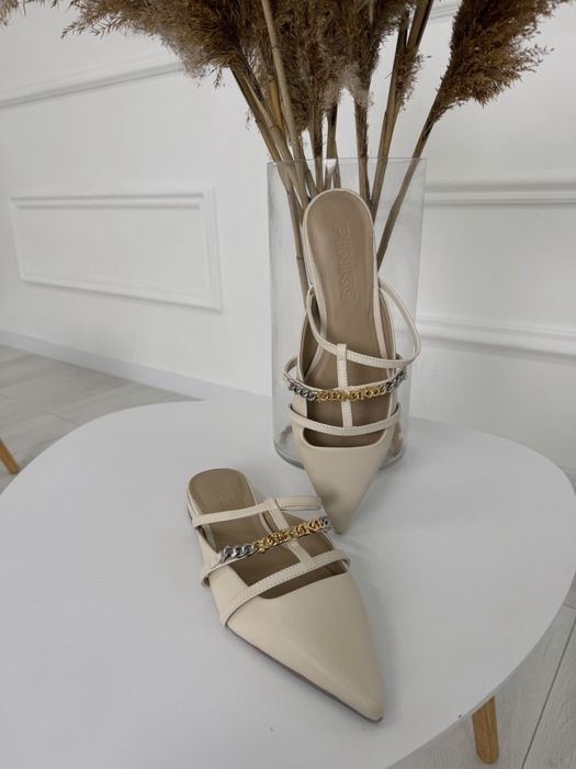 Мюлі Pinko 37, 38, 39, 40 оригінал бежеві та чорні