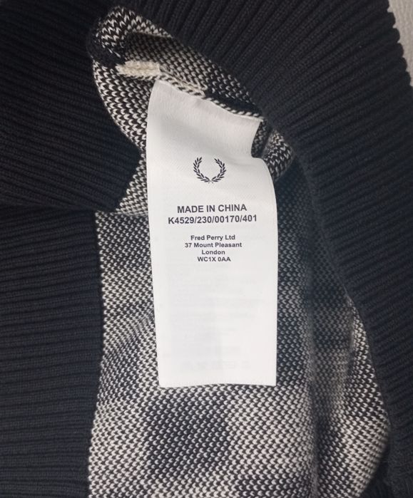 Чоловічий светр кардиган Fred Perry M.L. 100% cotton.