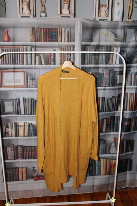 kardigan AVENUE musztardowy