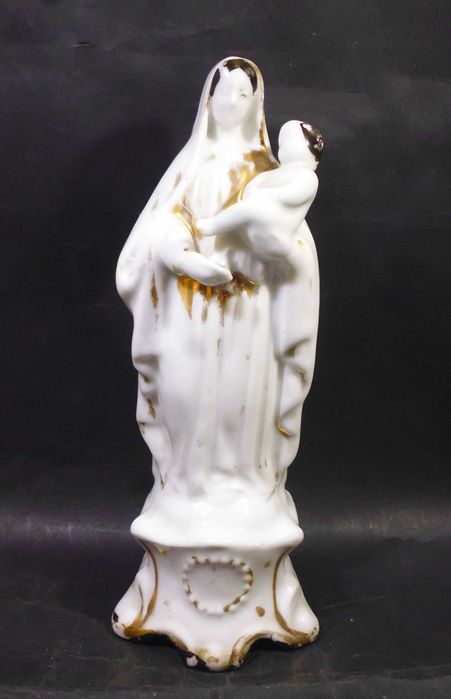 Rzezba Porcelanowa XIX w. Madonna  z Dzieciątkiem