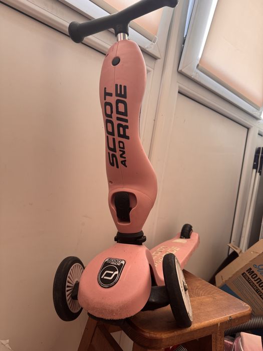 Scoot and ride рожевий 2в1 самокат велобіг