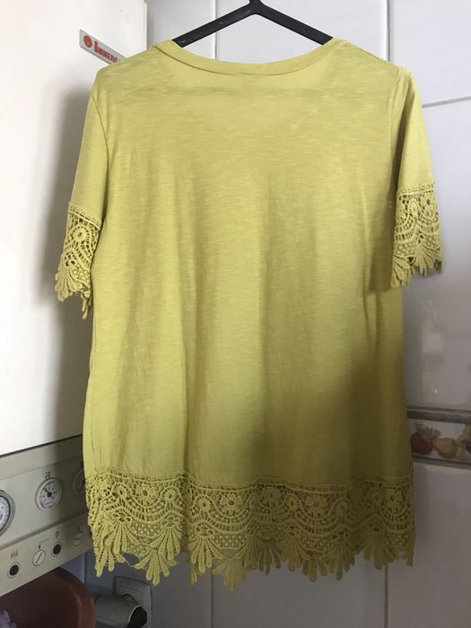 Blusa algodao com renda