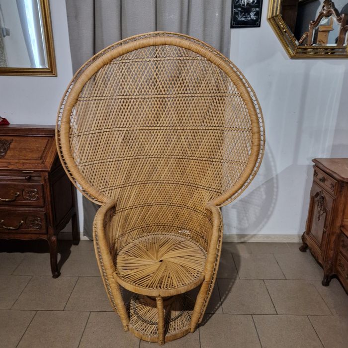 Piękny stylowy fotel rattanowy Paw