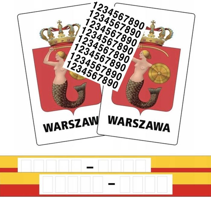 Naklejki Paski Taxi Nowy WZÓR Warszawa