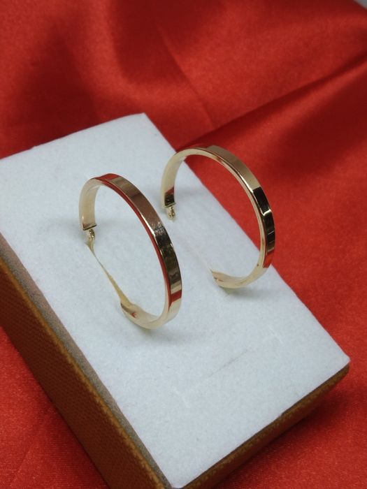 Piękne złote kolczyki koła, złoto próby 585